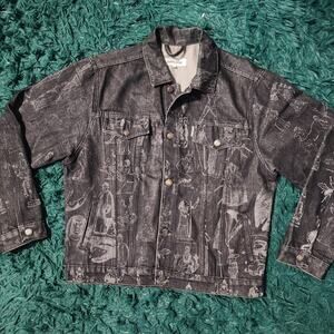 Fcking Awesome All Over Print Denim Jacket Large